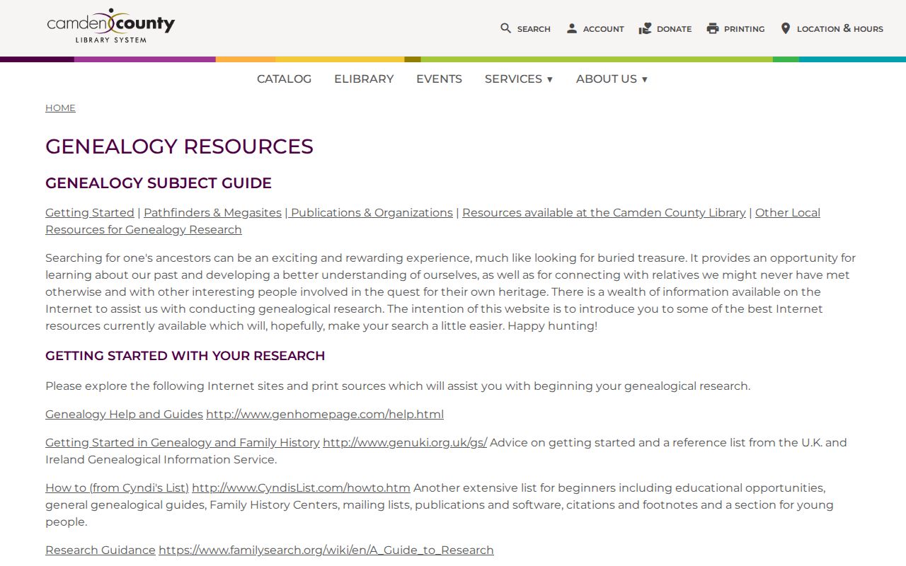 Gloucester Township previous residents Camden County Library genealogy directories