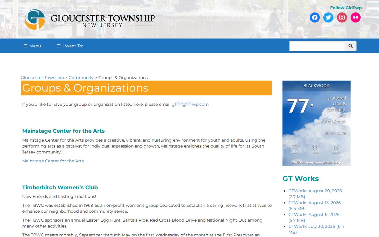 Gloucester Township neighbors community groups directory