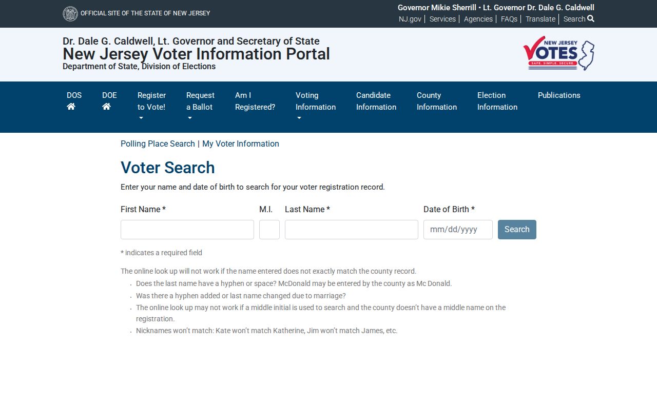 Gloucester Township residents directory voter status lookup